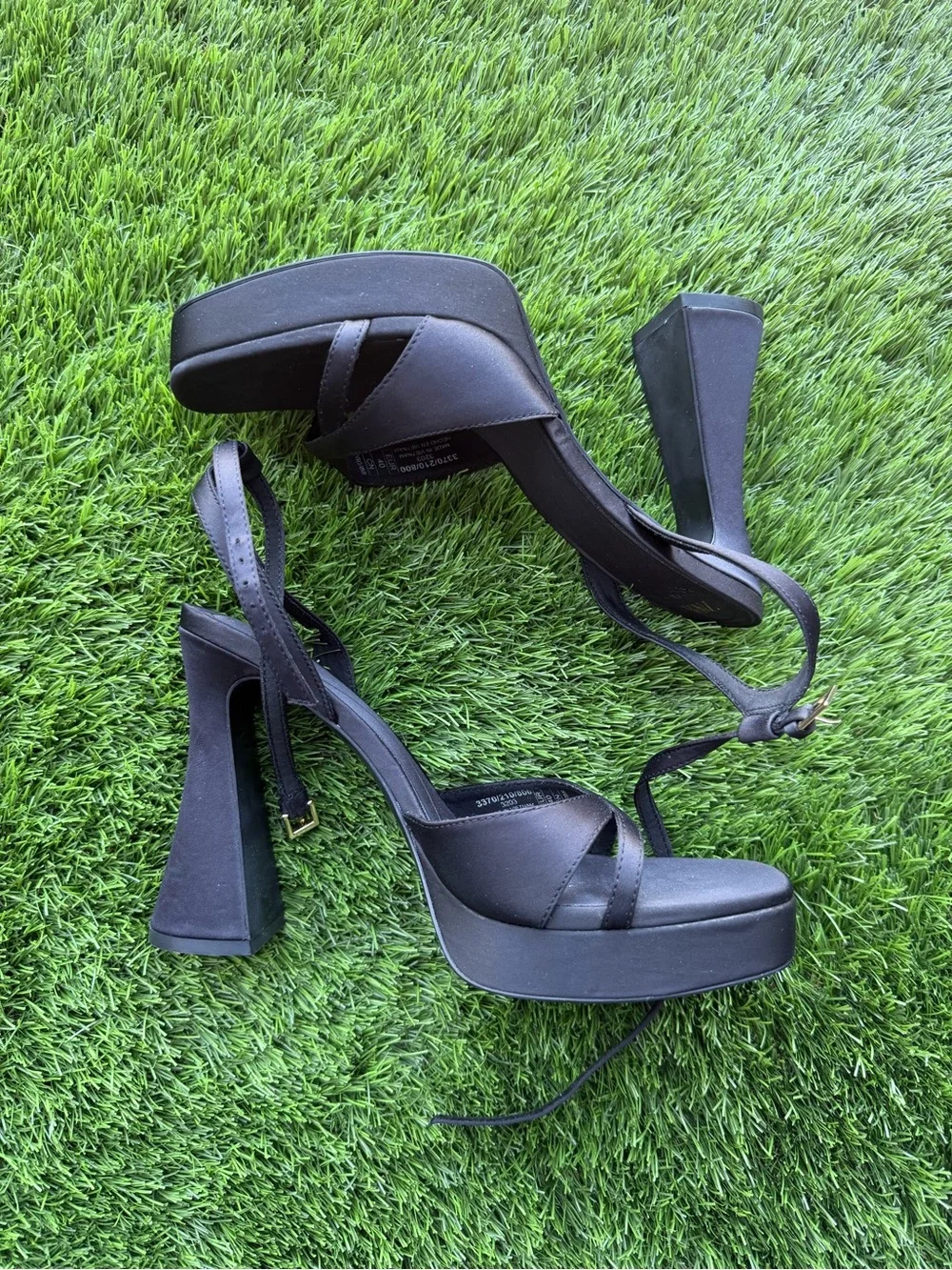 Zara Black Chunky Platform Heels